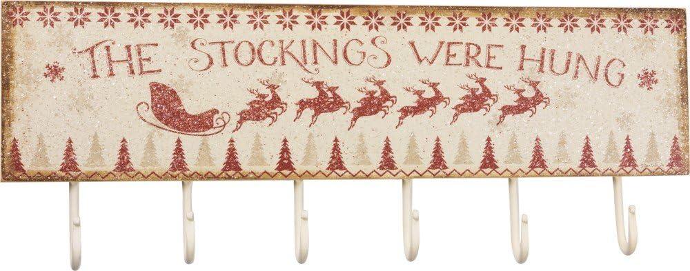 Primitives by Kathy Rustic Christmas Stockings were Hung 6-Hook Board (EACH)