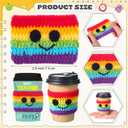 Potchen 9 Sets Teacher Appreciation Gifts Crochet Coffee Mug Cozy Teacher Gifts Bulk Cup Sleeves with Thank You Cards for School Office Back to School Graduation Party Favors(Appreciation)