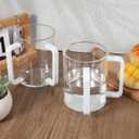2 Pcs Judaica Hand Washing Cup with Dual Handles 5" Acrylic Clear Negel Vasser Hand Washing Cup for Jewish Ritual Netilat Yadayim Holiday Gifts (White Handle)