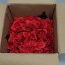 Faux Hydrangea Flowers in Vase, Silk Flowers in Vase with Fake Water for Home Decor Indoor (Red)