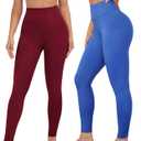 VALANDY High Waisted Leggings for Women Stretch Tummy Control Workout Running Yoga Pants Reg&Plus Size (Orange, S)