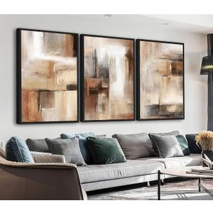 ASDCEUTICALS Large Canvas Wall Art, Brown Beige Abstract Pictures 16"x24"x3
Vintage Wall Decor Retro Rustic Paintings Black Float Framed for Bedroom Dinning Room Living Room