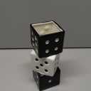 Unique Handmade Dice Vase - Stylish Black & White Ceramic Decor for Home, Bar | Geometric Design Perfect for Fresh, Dried, or Artificial Flowers | Eye-Catching Centerpiece & Decorative Accent