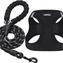 Dog Harness Step-in Breathable Puppy Cat Dog Vest Harnesses for Dogs Black (Medium (Chest 13.5''-16.5'', Weight 10-15 lb))