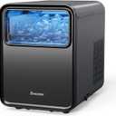 BREEZOME Ice Maker Countertop, Self-Cleaning Ice Machine, 9 Cubes in 6 Mins, 26.5lbs in 24Hrs, Compact Ice Maker with Basket & Scoop, Quiet Operation, 2 Sizes of Bullet Ice for Home Kitchen Camping RV