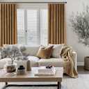 90 Inch Long Curtains Velvet Gold Brown Modern Farmhouse Thermal Curtain for Summer Heat Vintage Boho Rustic Neutral Elegant Fall Drape for Bedroom Dining Room Darkening Mid Century Decor 2 Panels Set