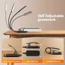 Rechargeable 20 LED Book Light for Reading in Bed, Eye Caring 3 Color Temperatures, Adjustable Brightness, Durable & Lightweight ABS Design, Clip On Reading Lamp for Study/Travel,Gifts for Adults