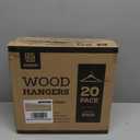 ZOBER Black Wooden Hangers - Heavy Duty, Non Slip Wood Hangers for Coats, Jackets, Suits, & Pants - Coat Hangers for Closet W/Bar and Notches 20 Pack