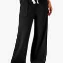 ELLEVEN Women's Straight Leg Corduroy Pants, Elastic High Waisted with Drawstring & Pockets - Casual Fall Trousers XL