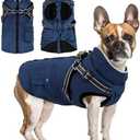 Dog Winter Coat with Harness Built-in | Waterproof Dog Jacket with Zipper & Fleece Lining | Reflective Cold Weather Coat for Small Medium Large Dogs, S