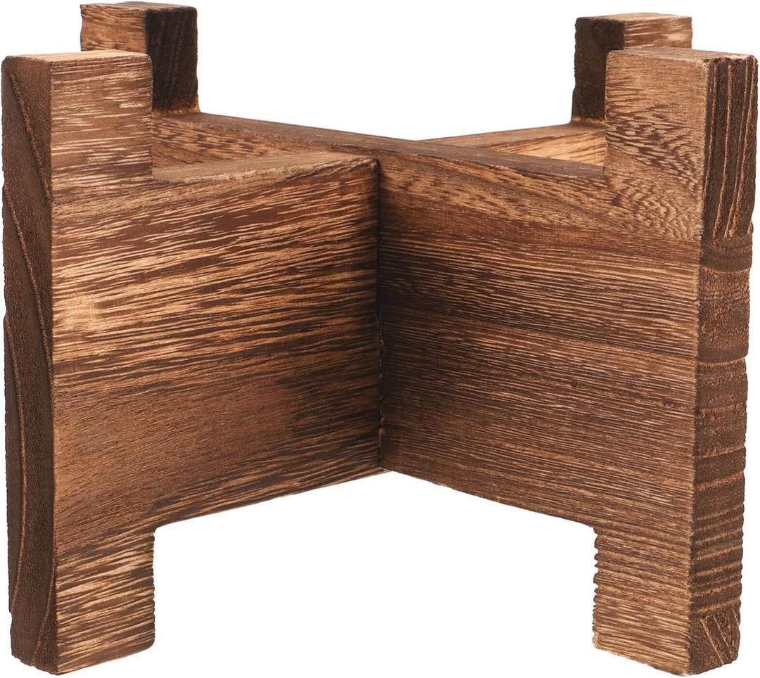 Unomor Wood Drink Dispenser Holder and Plant Stand - Sturdy Floor Stand for Indoor Use, Fits 1-5 Gallon Water Bottles, Compatible with Various Plant Pots