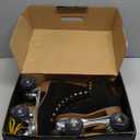 Genuine Suede Roller Skates for Women Girls or Men with Height Adjustable Rubber Stoppers Retro Quad Roller Skates for Outdoor and Indoor, Size 8