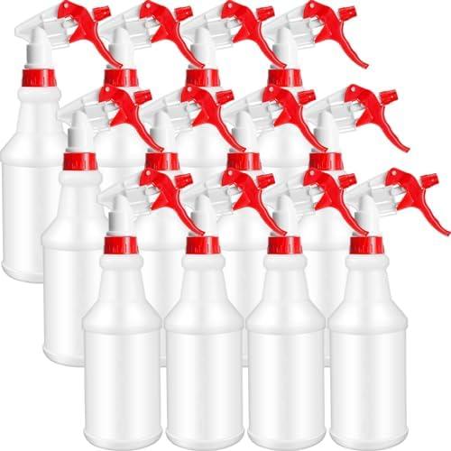 Eccliy 10 Pcs 16 Oz Plastic Spray Bottle, Adjustable Empty Reusable Sprayer for Cleaning, Planting, Water, Bathroom and Kitchen, BBQ, Commercial and Residential(Red,Original)