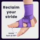 Welnove Drop Foot Brace with Arch Support, AFO Ankle Brace for Walking, Relieves Instability of Lower Limbs by Foot Drop, MS, TBI, Spinal Cord Injury, Cerebral Palsy (Purple, Rigid Support)