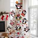 Christmas Penguin Tree Topper 9Pcs Ornament Tree Decorations for Xmas Tree Top Decoration Indoor Outdoor Home Decor Holiday Party