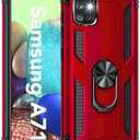 Korecase Design for Samsung A71 5G Case(not for A72), Military Grade Heavy Duty Rugged Dual Layers Full Body Shockproof with Ring Kickstand Magnet Back Cover Bumper(no Screen Protector) Red
