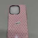 Compatible with iPhone 15 Pro Case, Fashion Cute Polka Dot Pattern Aesthetic Design for Women, Soft TPU and Hard Back Shockproof Phone Case for iPhone 15 Pro 6.1 inch, Pink
