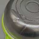 Stainless Steel Colander With Handle and Legs, Large Metal Green Strainer for Pasta, Spaghetti, Berry, Veggies, Fruits, Noodles, Salads, 5-quart 10.5 Kitchen Mesh Colander, Dishwasher Safe