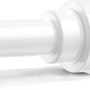 Shower Curtain Rod 46-78 Inch,0.87"Diameter Adjustable Spring Tension Curtain Rods No Drill,Ivory White Shower Tension Rod for Bathroom,Room Divider,Window,Anti-Rust Non-Slip 1-Pack