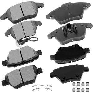 cciyu D1107 D1456 Ceramic Front Rear Disc Brake Pad Set Fit For 10-12 For Audi A3,10-12 For Audi A3 Quattro,For Volkswagen TYPE 1/Eos/Golf/GTI/Jetta,8pcs