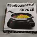 Elite Gourmet ESB-301BF# Countertop Single Cast Iron Burner, 1000 Watts Electric Hot Plate, Temperature Controls, Power Indicator Lights, Easy to Clean, Black