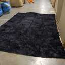 FinRèc 9x13 Feet Black Rugs for Living Room Bedroom, Fluffy Shaggy Area Rug, Non-Slip Soft Shag Rug for Nursery Kids Room Dorm Room Home Decor, Indoor Plush Floor Carpet