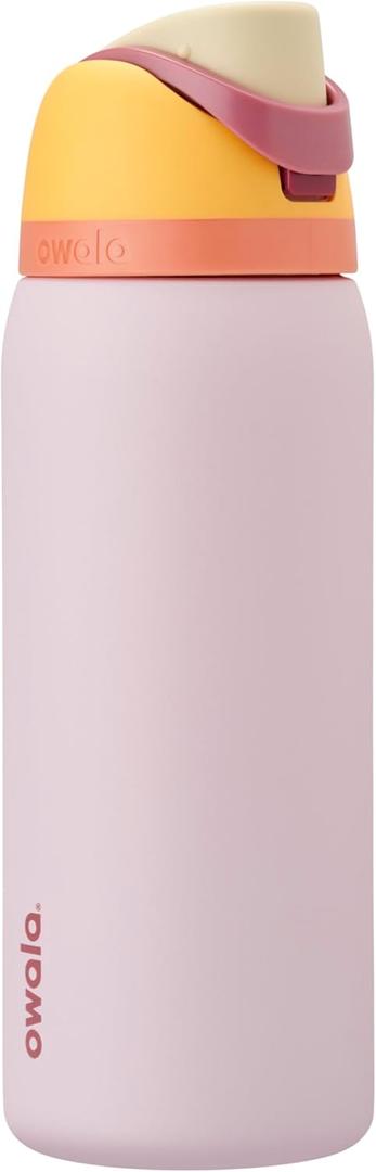 Owala FreeSip Insulated Stainless Steel Water Bottle with Straw for Sports and Travel, BPA-Free, 32 Ounce, Candy Store