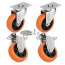 4 Inch Caster Wheels Set of 4 (2 Rigid, 2 Swivel), Ball Bearing 360 Degree Plate Swivel Castors Wheel Load 2200 lbs, Casters for Furniture, Workbench, Dolly, Cart