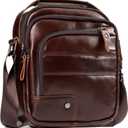 Small Messenger Bag for Men, Vintage Crossbody Bag Sling Shoulder Purse Genuine Leather Satchel Pouch Man Handbag