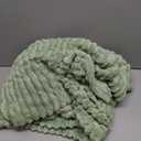 Sage Green Fleece Throw Blanket 6080 for Couch Sofa Bed,Super Soft Cozy Plush Microfiber Flannel Blanket with Stripes Design Lightweight for Adults,Woman,Girls