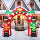 Kitticcino 9FT Black Nutcracker Christmas Decor Inflatable Nutcracker Archway Blow Up African American Nutcracker Built-in LED Lights Christmas Inflatable Nutcracker for Holiday Yard Garden Lawn