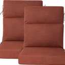 Outdoor Patio Chair Cushions 44x21x3.5 inch, Set of 2 Thicken Comfy Cushions for Rocker Non Slip Fade Shield Water Repellent High Back with Ties, Terra Cotta