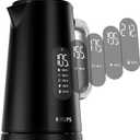 KRUPS Smart Temp Electric Kettle: 1.7L Capacity, 5 Precise Temperature Settings, Digital Display, Cool-Touch Exterior, Cordless Design for Tea and Coffee Lovers
