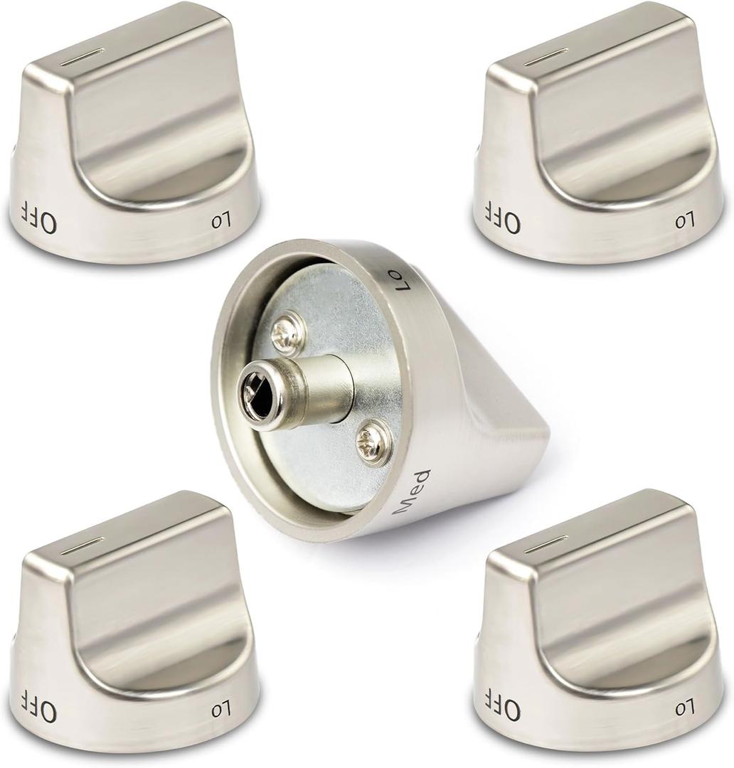 5 Pcs W11239985 W10850015 Stove Control Knob Compatible with Whirlpool WFG550S0HZ0, WFG550S0LV1, WFG525S0HV1, WFG535S0JV0, WFG550S0HV0, WFG525S0JZ0, Gas Range knobs Replace W11032553 Control Knob