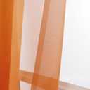 OWENIE Sheer Curtains 63 inch Length 2 Panels Set, Rod Pocket Voile Fimly Sheer Drapes for Living Room/Bedroom, 2pcs, Each 42" W x 63" L, Orange