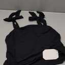 SOLY HUX Girl's Square Neck Crop Tank Top Sleeveless Bow Tie Camisole Ruched Cute Clothes Plain, Black, 12 Years