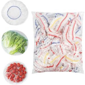 200 PCS Plastic Bowl Covers, Food Covers Stretch Reusable - Airtight Fresh-Keeping Seal for Bowl, Plate, Fruit, and Kitchen Use, Versatile, also as a Shower Cap, Shoe Cover