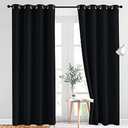 NICETOWN Black Out Curtains for Bedroom 84 inches Long  Light Reducing Thermal Insulated Solid Grommet Curtains/Panels/Drapes for Living Room (Set of 2, W52 x L84)