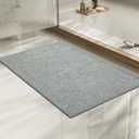 Bathroom Rugs Mat 24x17, Ultra Thin Non Slip Bath Mat Small Quick Dry Absorbent Bath Mat for Bathroom Floor, (Light Grey, 24"x17")