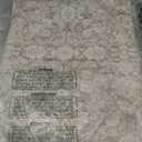 3x8 Washable Runner Rug for Kitchen, Cream Beige Yellow White Grey Soft Classic Runner with Non-Slip, Non-Shedding Distressed Floral Rug for Hallways Entryway Bedroom Laundry Indoor