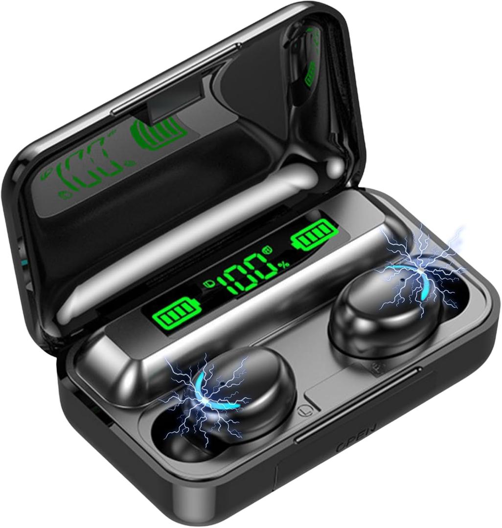 Wireless Earbuds, Bluetooth 5.3 Headphones, Touch Control Noise Cancellation, HiFi Stereo with LED Display Charging Case, Suitable for Fitness/Running/Work