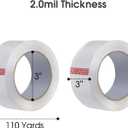 Pacific Mailer Clear Packing Tape, Packaging Tape for Shipping Packaging Moving Sealing, 3 Inch Wide, 2.0mil Thickness, 110 Yard Per Roll [Pack of 6 Rolls]