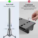 SODI Vertical Laptop Stand for Desk, Gravity Auto Lock MacBook Stand, Aluminum Laptop Holder Vertical Compatible with MacBook Pro, Air, Tablet, Space-Saving Organize Work & Home Office, Gray