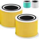 Core 300 Pet Care Replacement Filter for LEVOIT Core 300 Core300-P Core 300s VortexAir Air Purifier, 3-in-1 HEPA and Activated Carbon, Core 300-RF-PA, 2 Pack, Yellow
