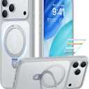 TORRAS Magnetic Ostand for iPhone 17 Pro Max Case, Compatible with MagSafe, 4X Military Grade Protection, Camera Control Button Translucent Slim Phone Case for iPhone 17 Pro Max 6.9", Silver Gray