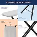Ironing Board with Iron Rest, Iron Board with 3 Layers Extra Thick Cover, Compact and Space Saver Foldable Ironing Board, Adjustable Height, Easy Storage with Smart Hanger and Lightweight Design