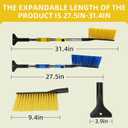 32" Telescoping Snow Brush for Car with Detachable Handle  an Extra-Wide Snow Brush and Ice Scraper for Car Windshield Window. The Ultimate Snow Scraper Brush for SUV & Trucks.