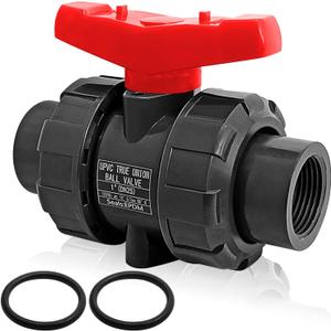 UPVC 1" NPT Ball Valve, DN25 PVC True Union Full Flow, ASTM EPDM O-ring, 1 inch Threaded PVC Shut Off for Water System