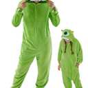 GONAAP Unisex Adult Onesie Pajamas Animal One Piece Costume Cosplay Sleepwear (Medium, Light Green)