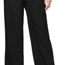 Willit Women Linen Pants Wide Leg Casual Palazzo Pants Cotton Linen Lounge Beach Summer Pants with Pockets 29"/31"/ 33" (Black, XS)